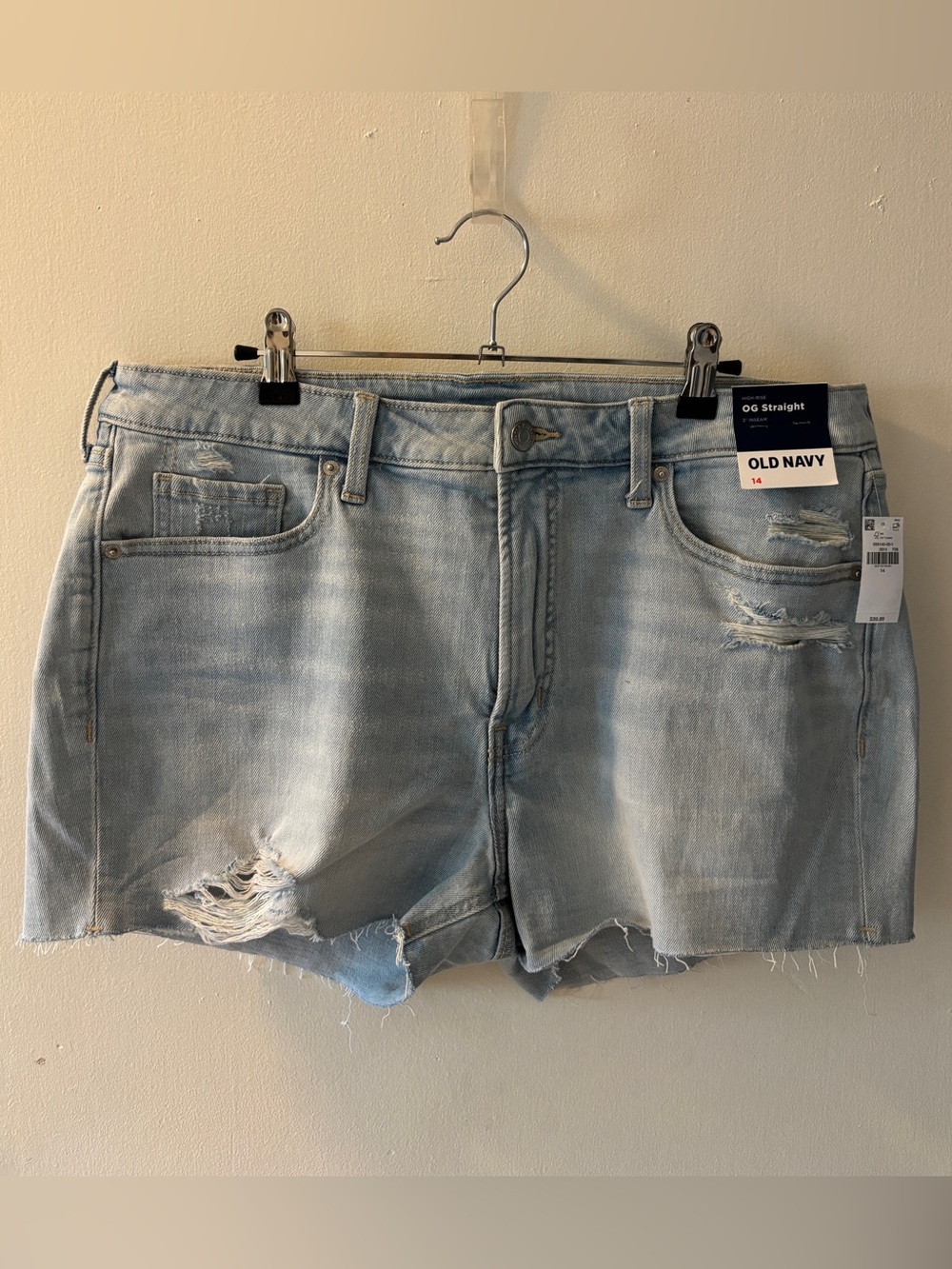 Old Navy Light Wash Distressed Denim Shorts